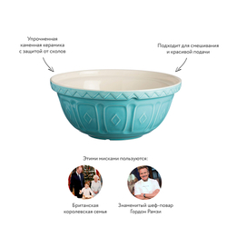 Миска для смешивания colour mix, D24 см, 2 л, бирюзовая
