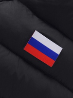 Мужская удлинённая зимняя куртка с V-образной стёжкой черного цвета 9659Ch