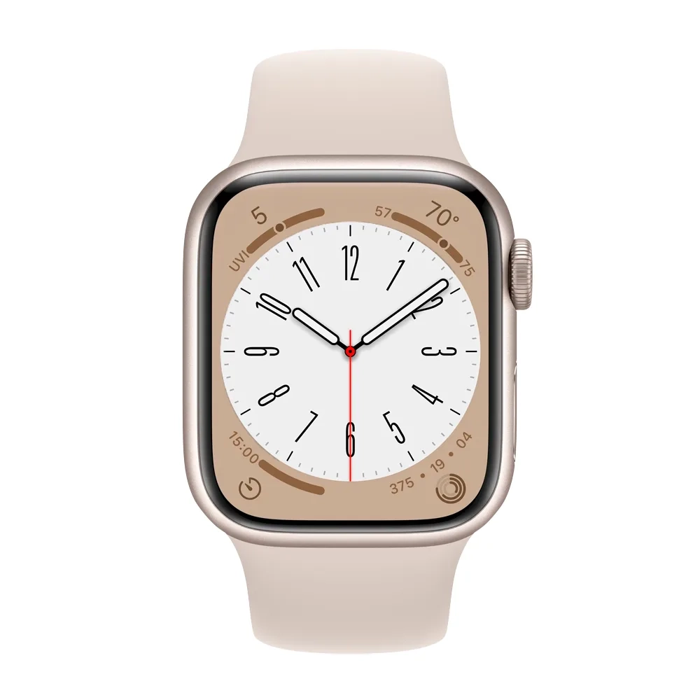Умные часы Apple Watch Series 8 GPS, 41mm, Aluminium Case with Sport Band M/L, Starlight (Сияющая звезда)