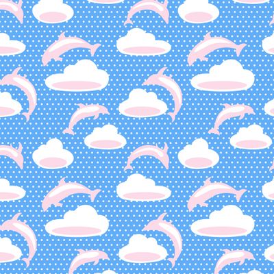 Небо, облака и дельфины, фантазия на фоне dot