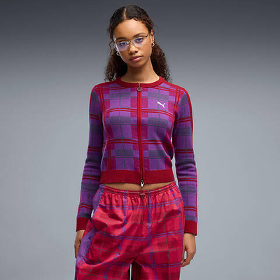 Женский кардиган T7 Tartan из ткани темного цвета - PUMA