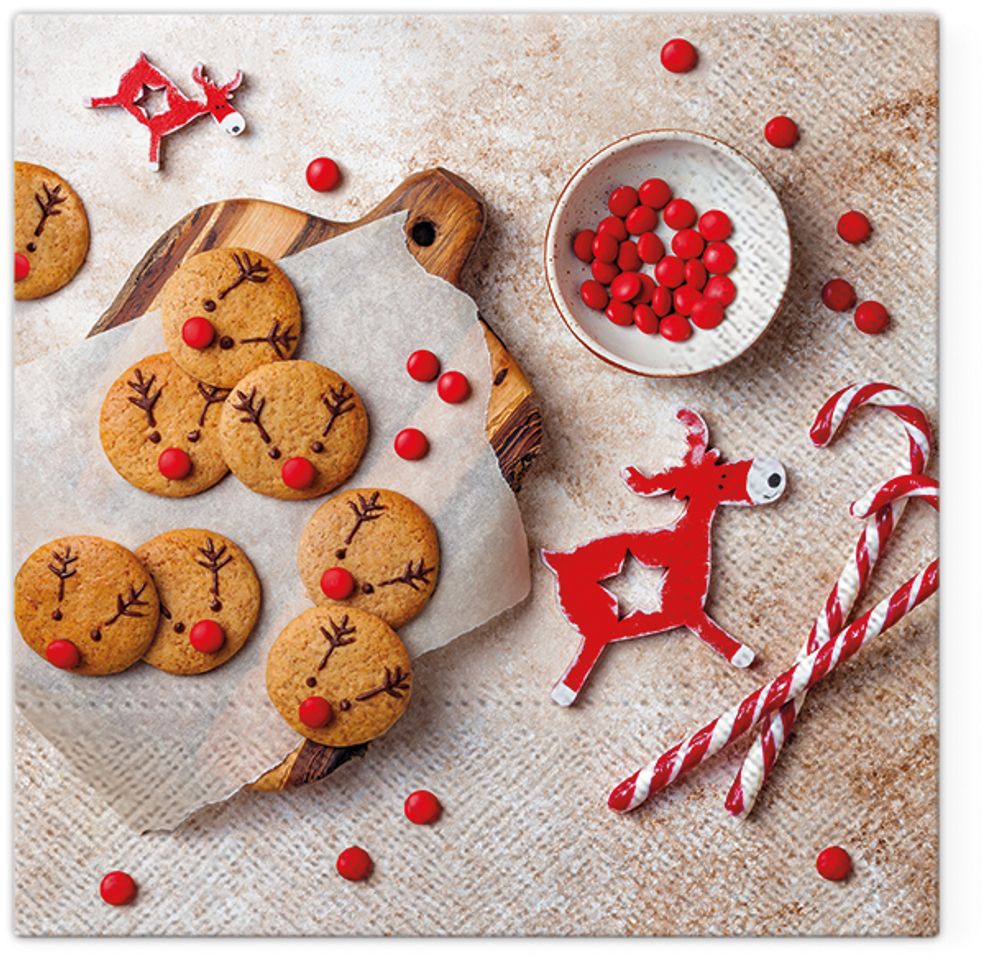 Салфетки для декупажа 3-слойные PAW Decor Collection, коллекция Lunch TETЕ a TETE Рождественское печенье, 18.5 г/м², 33х33 см, 20 шт Салфетки для декупажа 3-слойные PAW Decor Collection, коллекция Lunch TETЕ a TETE Рождественское печенье, 18.5 г/м², 33х33 см, 20 шт