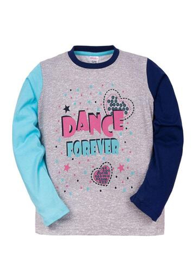 Лонгслив для девочек "Danse love" SM341 92-98 см. Бирюзово-синий