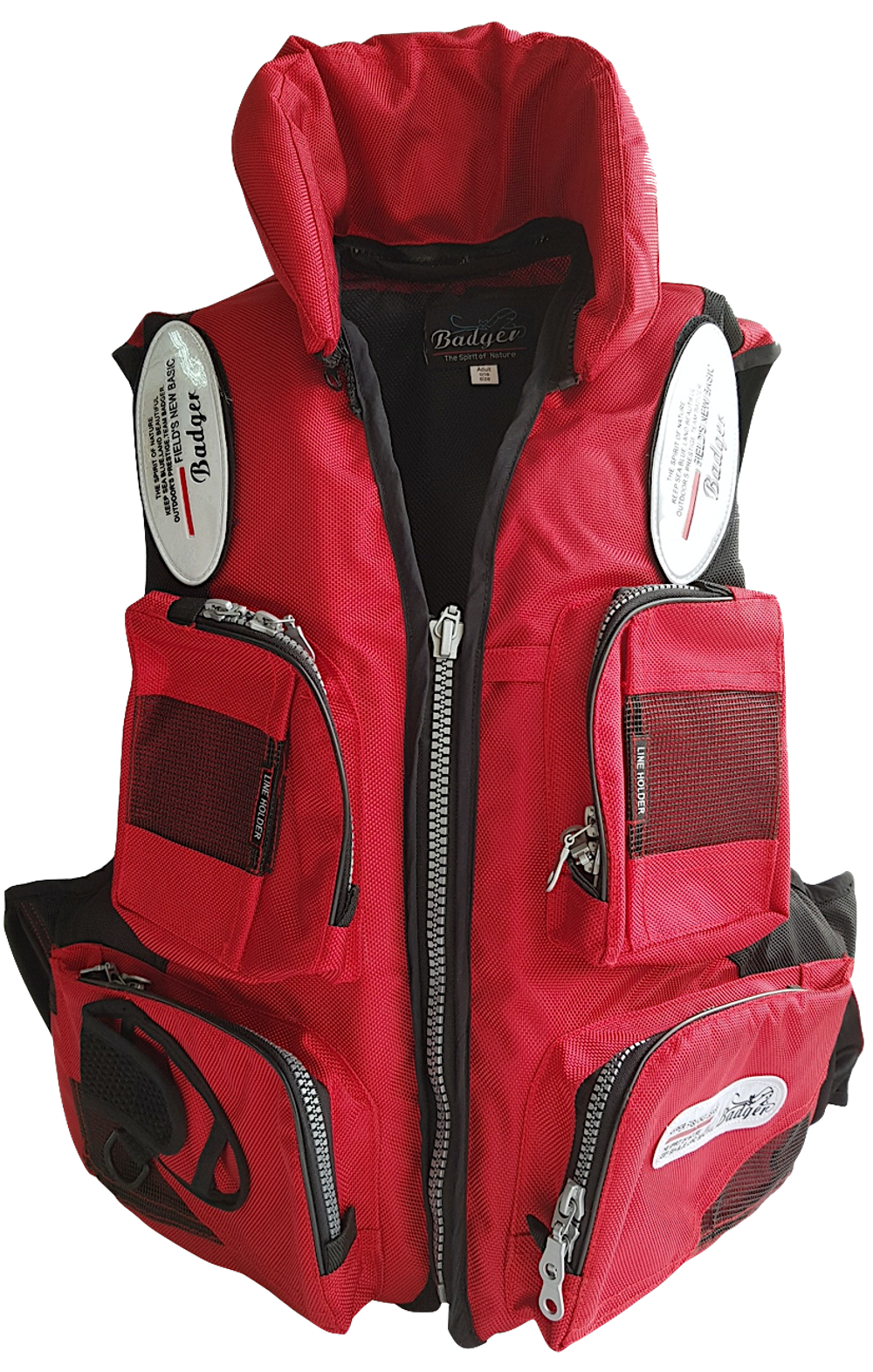 Жилет страховочный Badger Aqua Sport рыбаловный HFM-302-RED до 120кг -