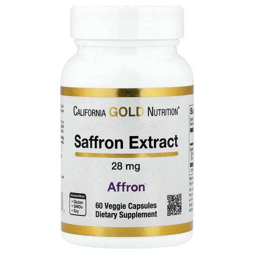 California Gold Nutrition, экстракт шафрана с Affron®, 28 мг, 60 растительных капсул
