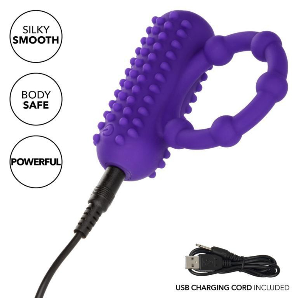 Эрекционное виброкольцо Silicone Rechargeable 5 Bead Maximus Ring