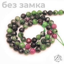 Нить бусин с огранкой цоизит 6 мм