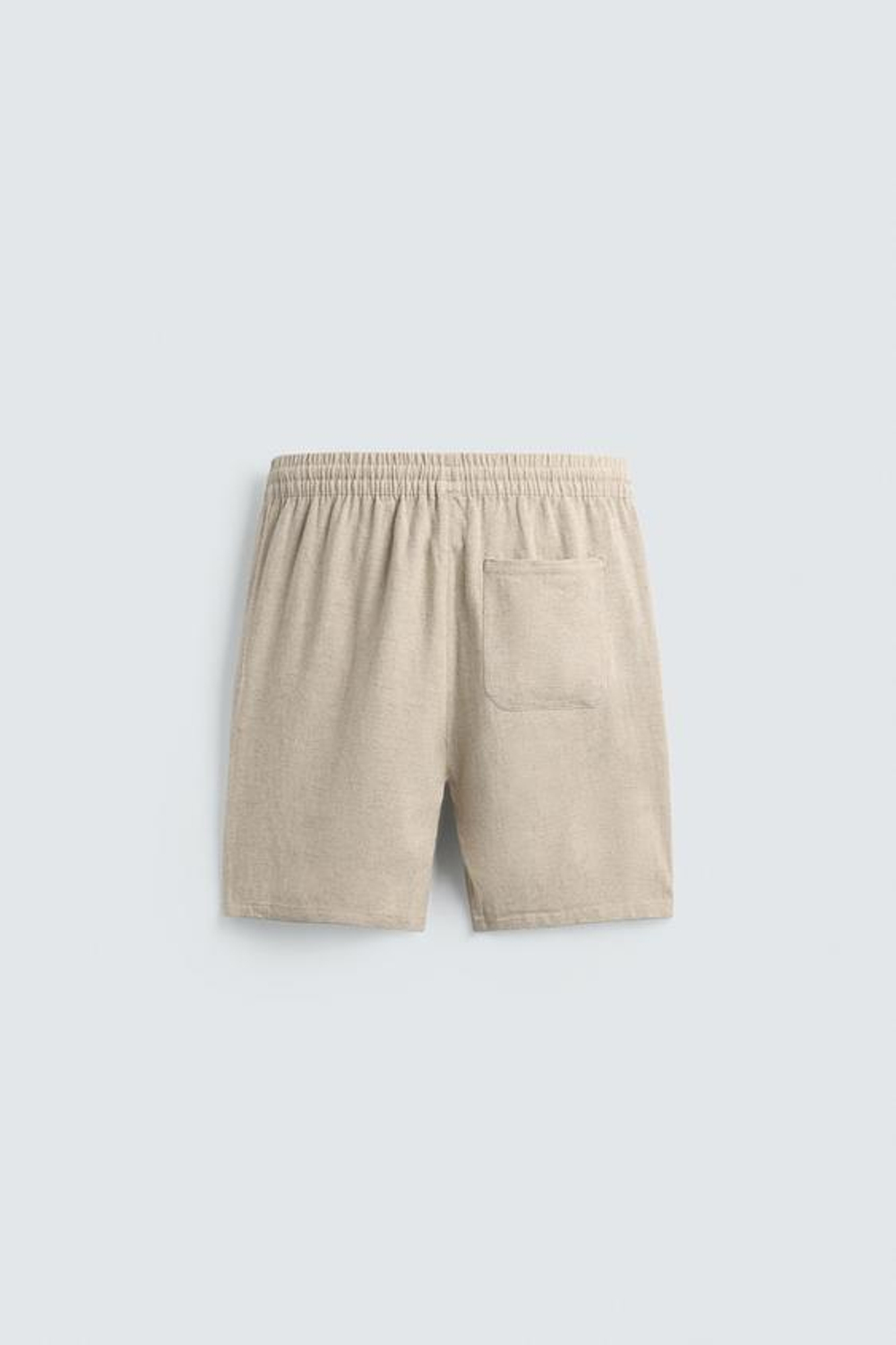 ZARA БЕРМУДЫ RELAXED FIT ИЗ ВИСКОЗЫ И ЛЬНА, СВЕТЛО-БЕЖЕВЫЙ
