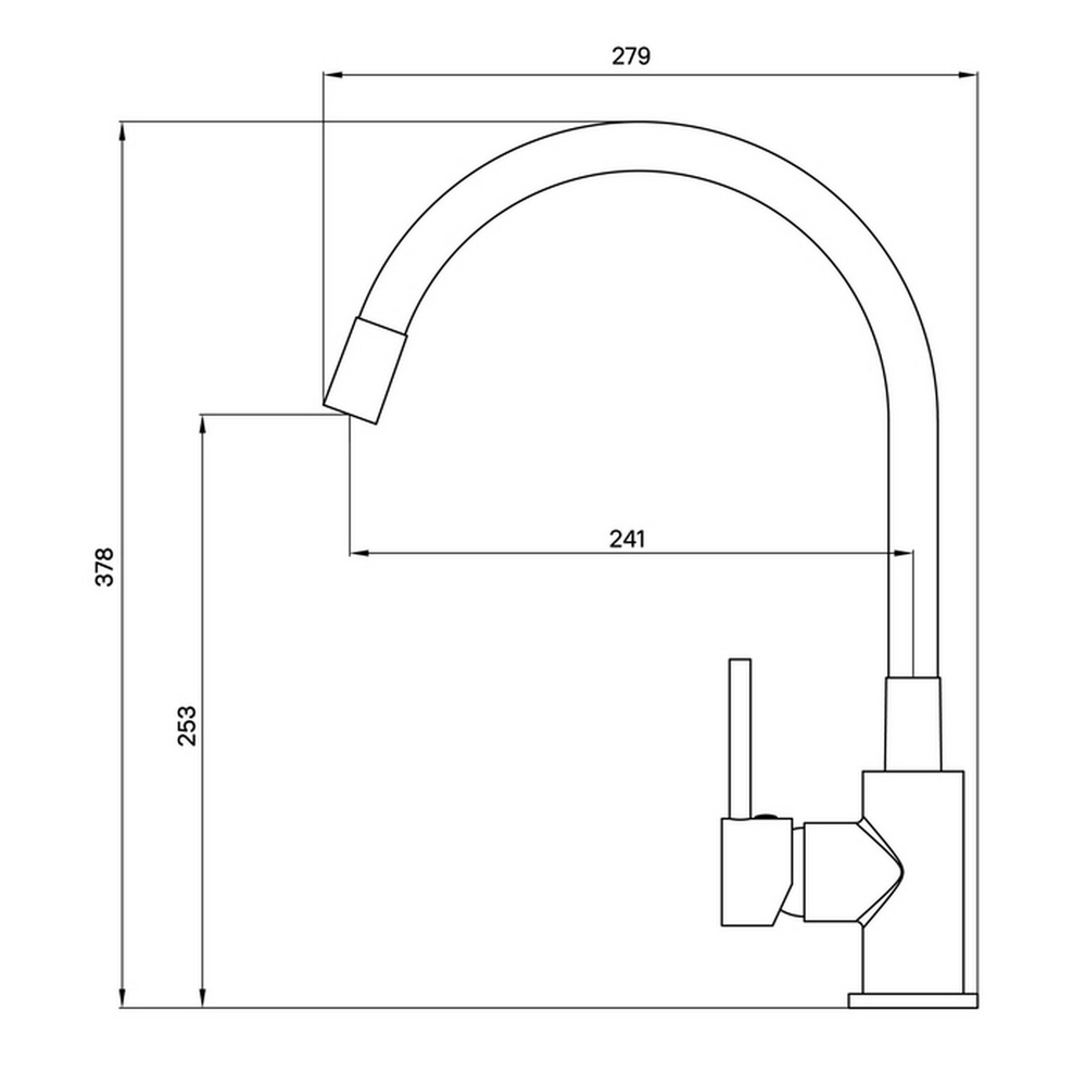 Смеситель для кухни 35к Milardo M01SB0FM05 Мил (Meal) гибкий излив ХРОМ-ЧЕРНЫЙ