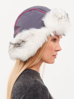 Шапка ушанка зимняя Siberia Lady ткань Breathable цвет Голубой/Серый