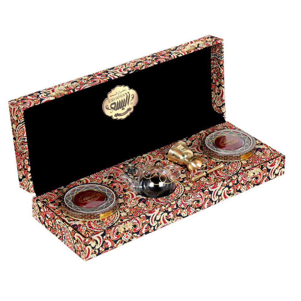 Подарочный набор шафрана Super Negin Royal Elysee Sorkh 6 г, ступка и чайник Иран