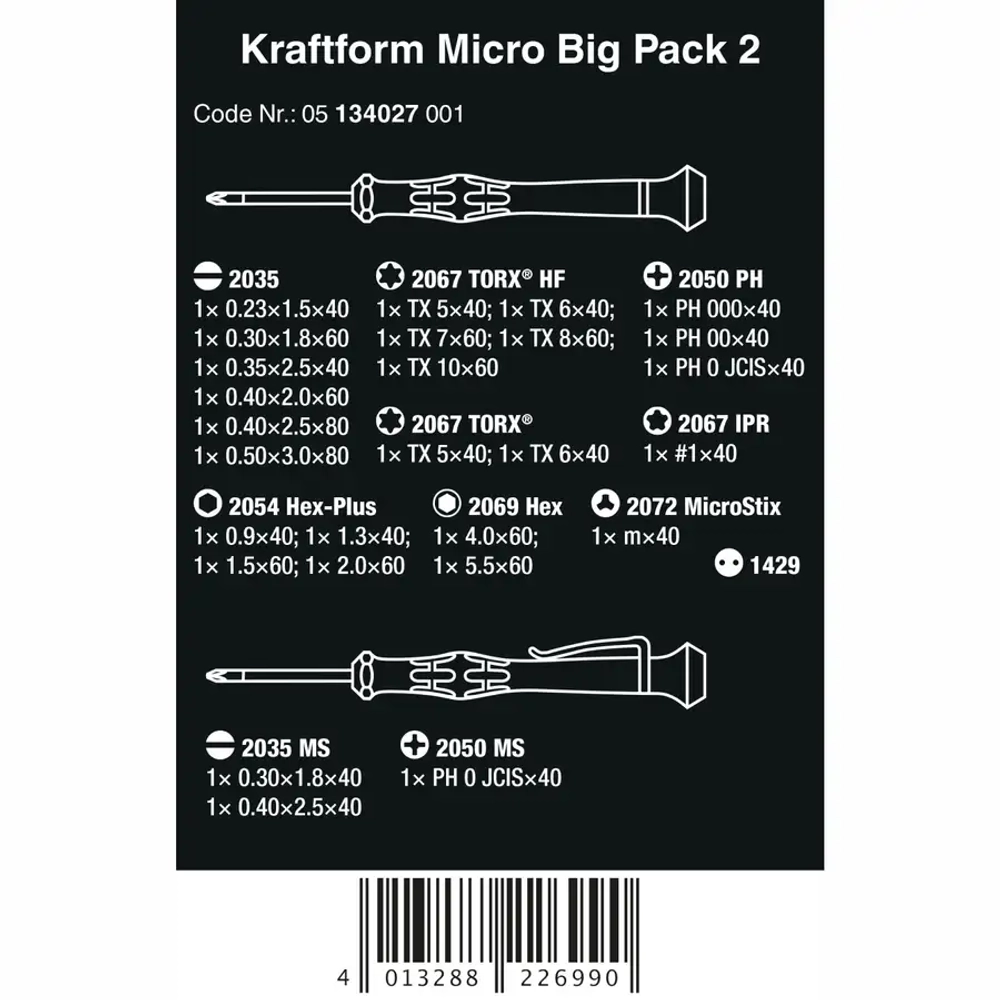 Набор отвёрток для электроники Kraftform Micro Big Pack 2 WERA 05134027001
