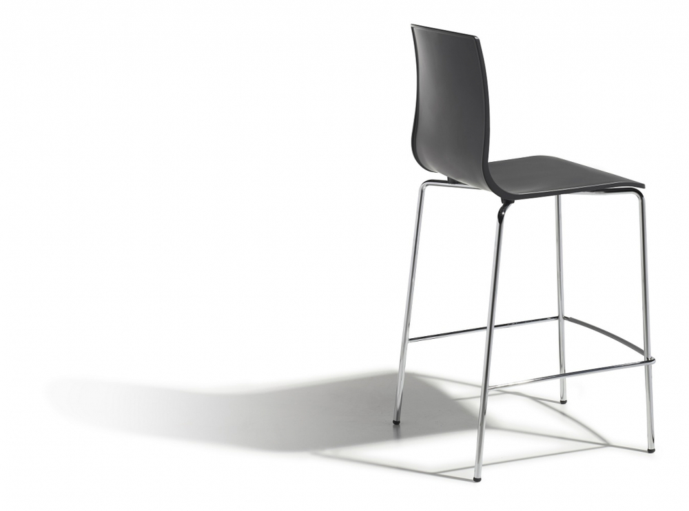 Стул полубарный пластиковый Scab Design Alice Barstool, хром, антрацит