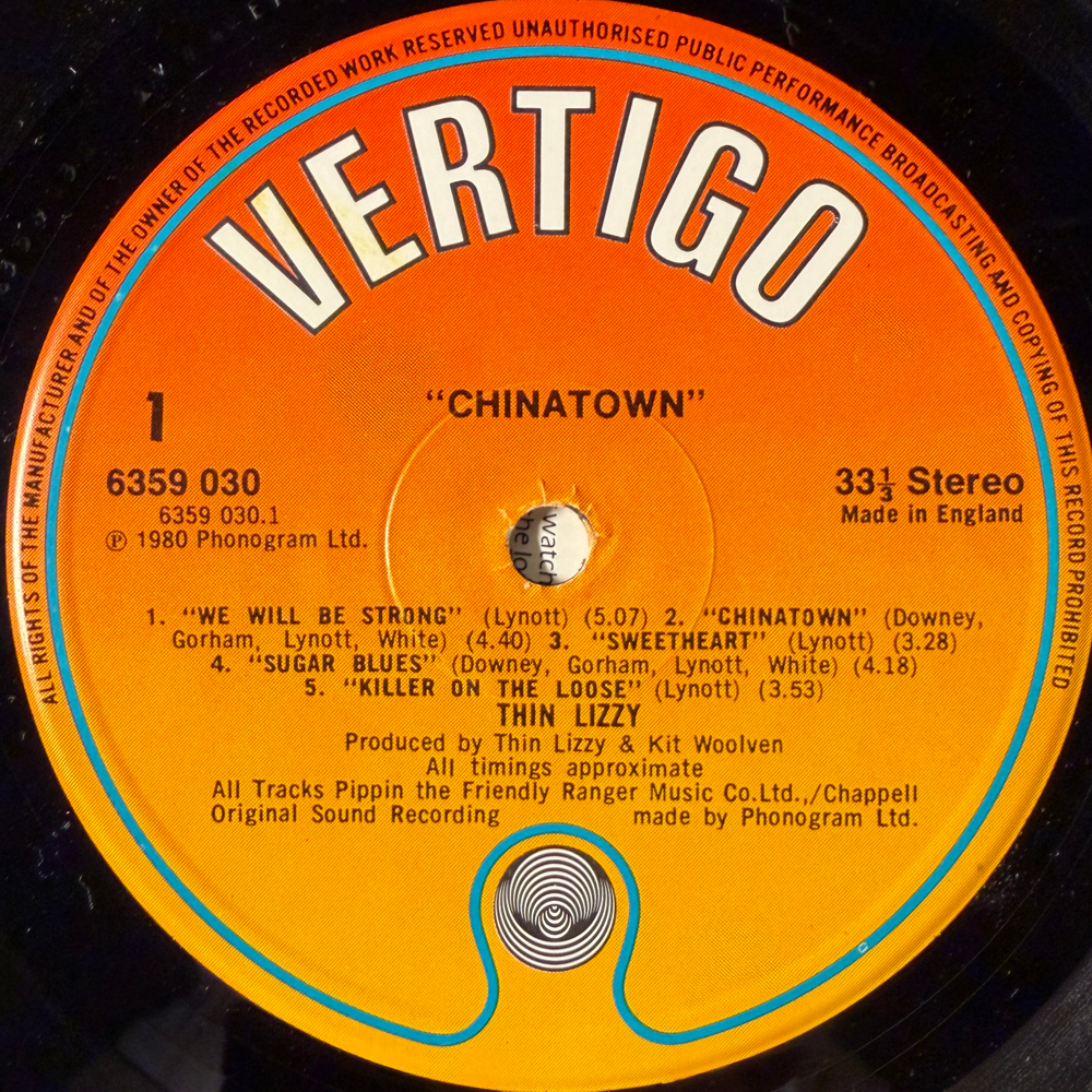 Thin Lizzy ‎– Chinatown (Англия 1980г.)