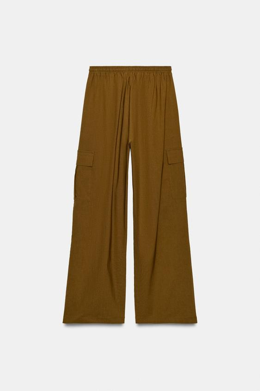 ZARA ПРЯМЫЕ БРЮКИ КАРГО, ХАКИ