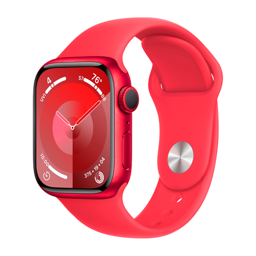 Умные часы Apple Watch Series 9 GPS, 41mm, Aluminium Case with Sport Band S/M, Red (Красный)
