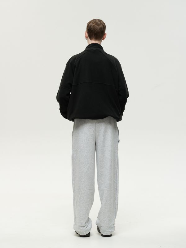 Толстовка Drawstring Half-Zipped черная - фото 3