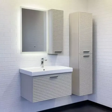 Шкаф-колонна Comforty Касабланка-35 серый шёлк, ручка серый металлик