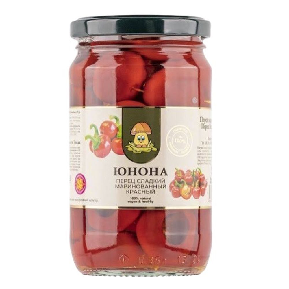 Перец маринованный Марокканский красный 330г ст/б Юнона
