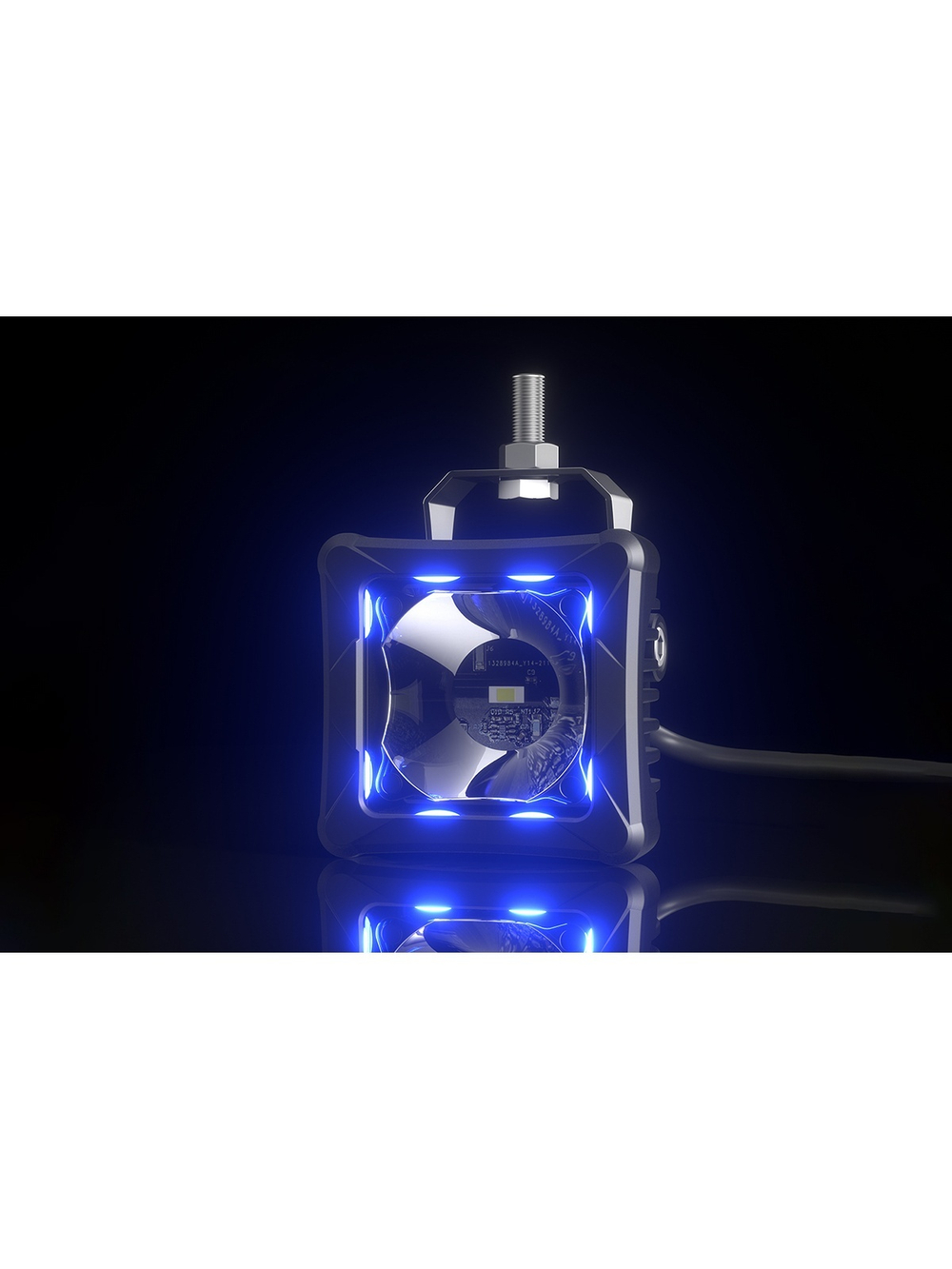 Светодиодные фары дальнего света AURORA 76x76 мм 30W с RGB подсветкой