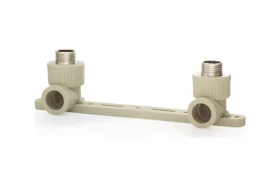 Угольник LAMMIN ppr с креплением двойной нр 20x1/2" 20/4 серый Lm31056020015