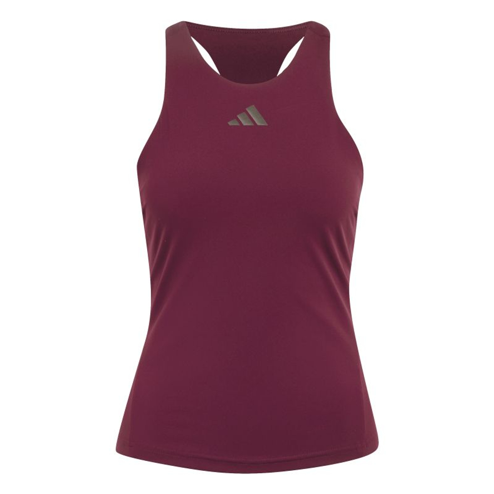 Женский теннисный топ Adidas Silver Y-Tank — maroon