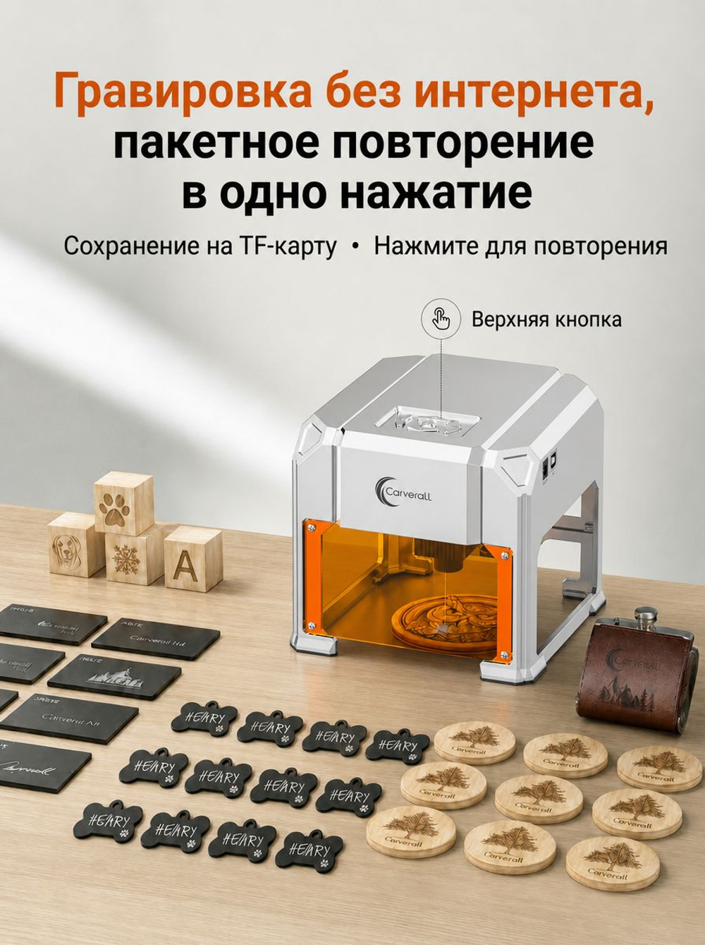 Carverall K4-3W Мини лазерный гравер Для дерева, кожи, бумаги,Ткань,Для подарков и DIY Компактный размер