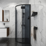 Душевое ограждение Niagara Eco NG-1003-14T (80х80х190) четверть круга,раздвижное,черный,стекло тонированное,1 место