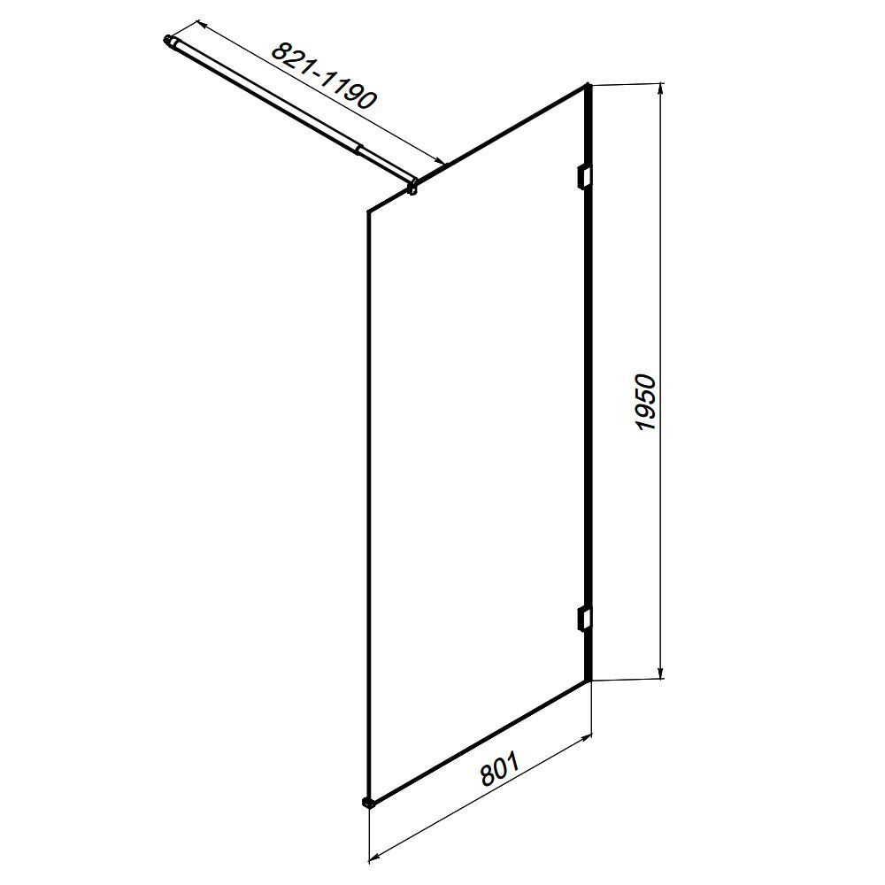 Душевая перегородка 80x195 см AM.PM X-Joy W94UWI-80-F1-BTE
