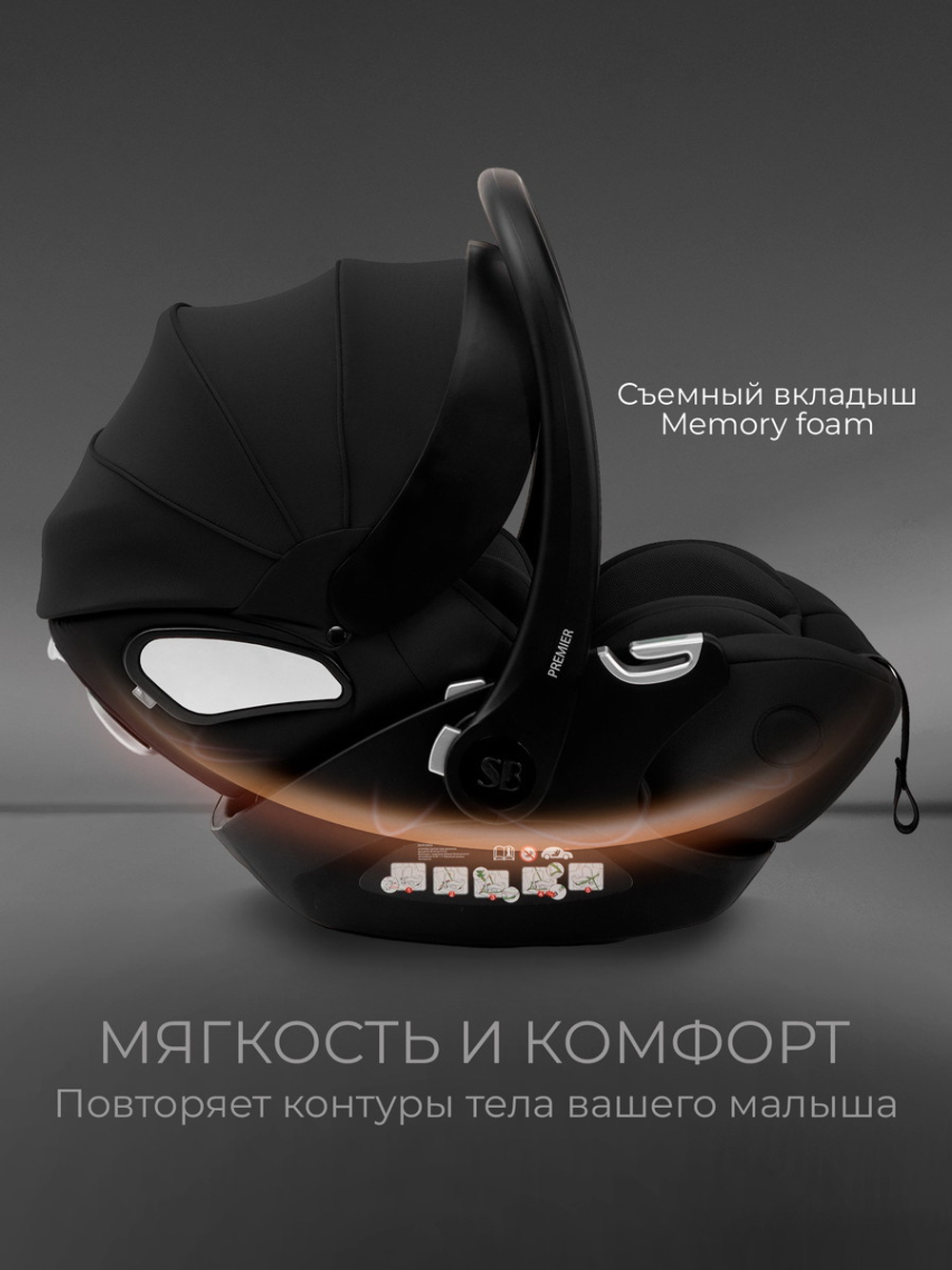 Коляска 3 в 1 Sweet Baby Ricci Air + автокресло Premier Black Black (Air)