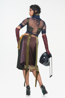 ZARA X JOHN GALLIANO ДЛИННЫЕ ПЕРЧАТКИ ИЗ 100% КОЖИ LIMITED EDITION, ГРАНАТОВЫЙ