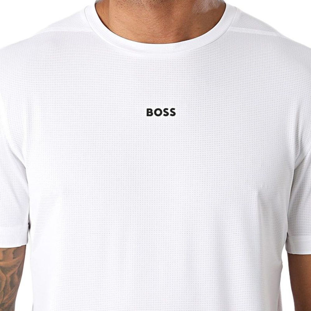Meski T-Shirt BOSS Slim Fit Active - white