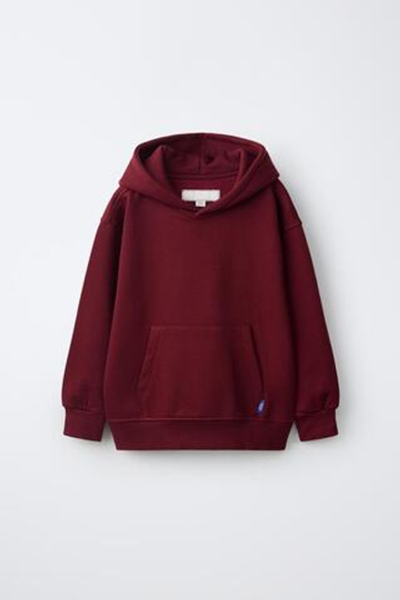 ZARA ОДНОТОННОЕ ХУДИ, ГРАНАТОВЫЙ