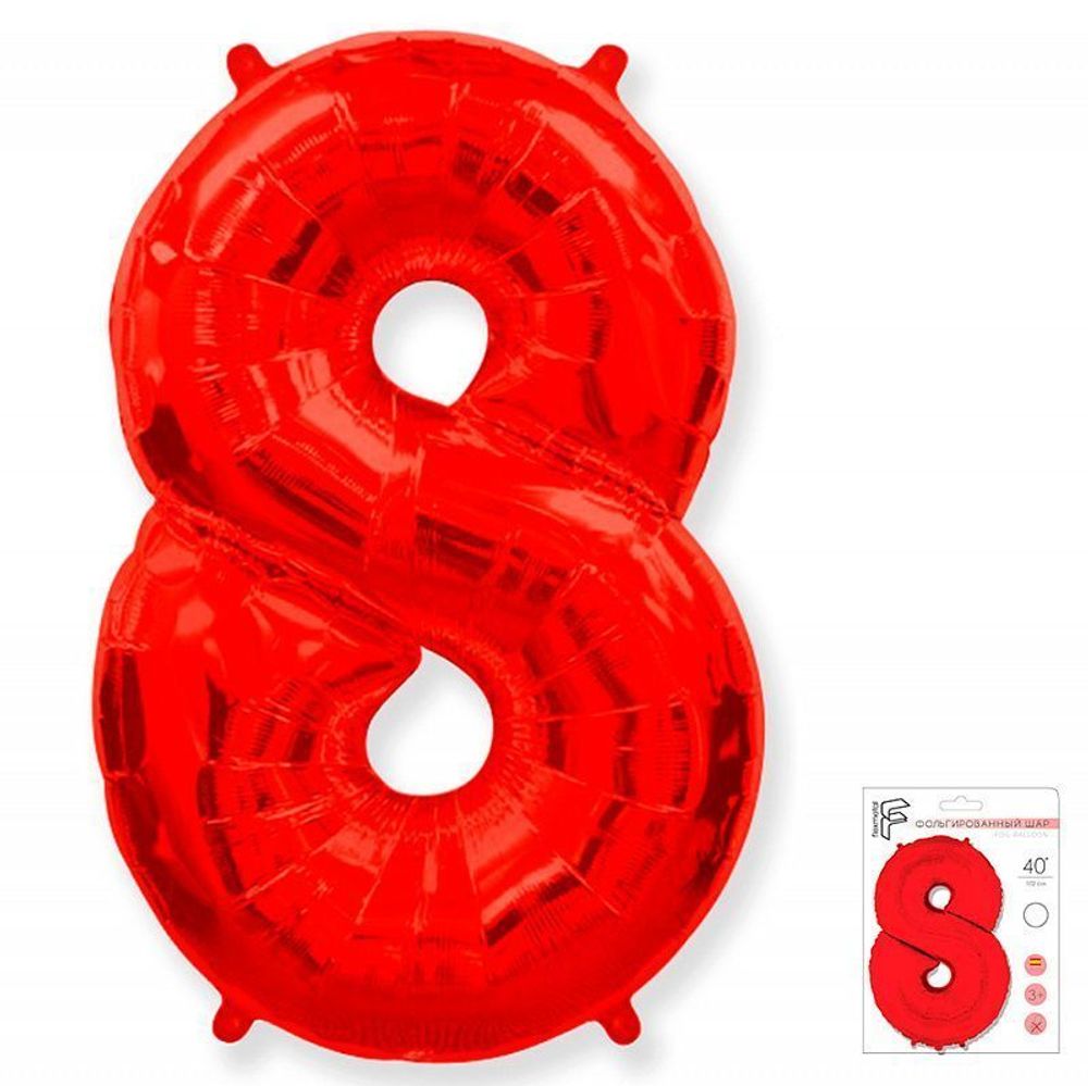 Цифра 8 красный 40" Fm