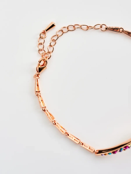 Браслет Молния с разноцветными кристаллами Swarovski