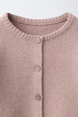 ZARA КАРДИГАН С ОБОРКАМИ, РОЗОВЫЙ МЕЛАНЖ