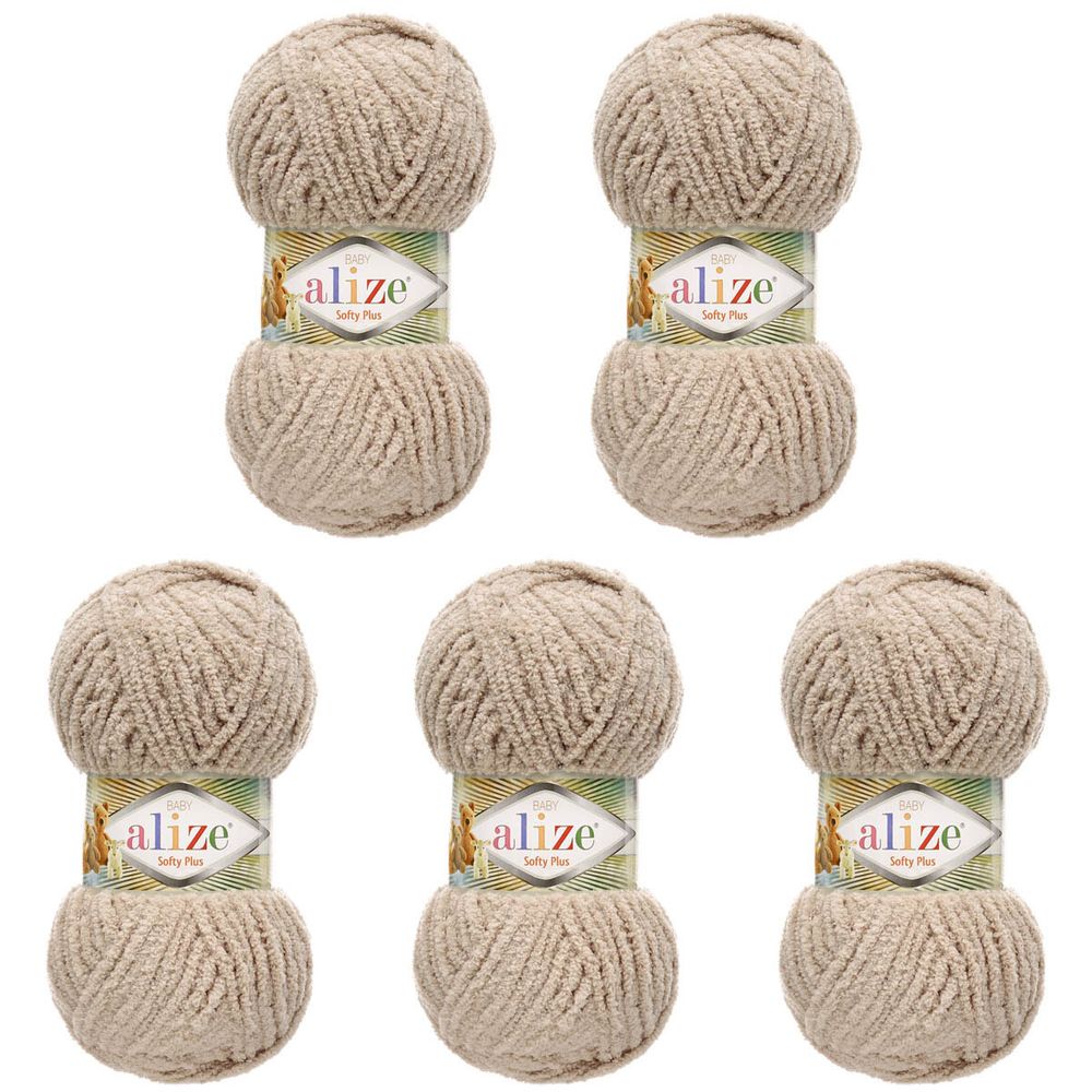Пряжа Alize (Ализе) Softy Plus / уп.5 мот. по 100 г, 120м, 115 лунный луч A