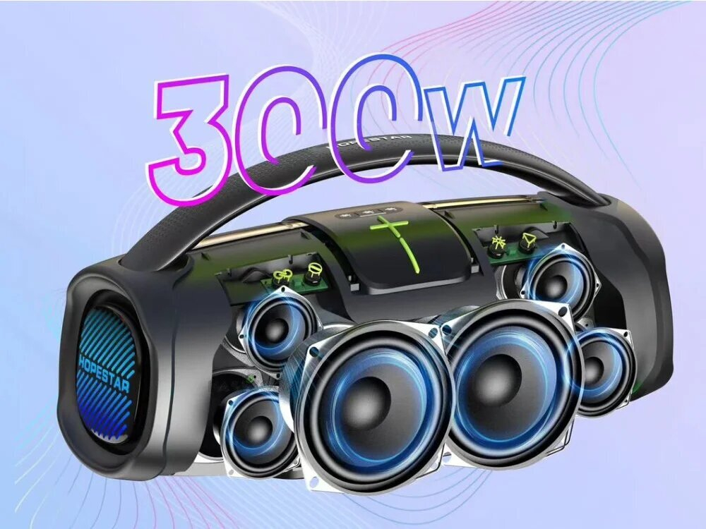 Портативная колонка HOPESTAR A65 300 Вт, черный