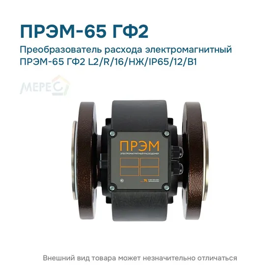 Преобразователь расхода электромагнитный ПРЭМ-65 ГФ2 L2/R/16/НЖ/IP65/12/B1