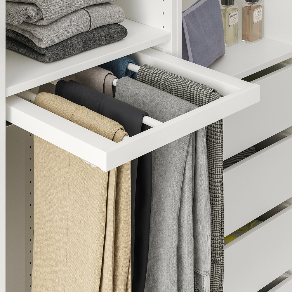 IKEA KOMPLEMENT  (ИКЕА КОМПЛЕМЕНТ)  -  Выдвижная вешалка для брюк - белый 50х58 см