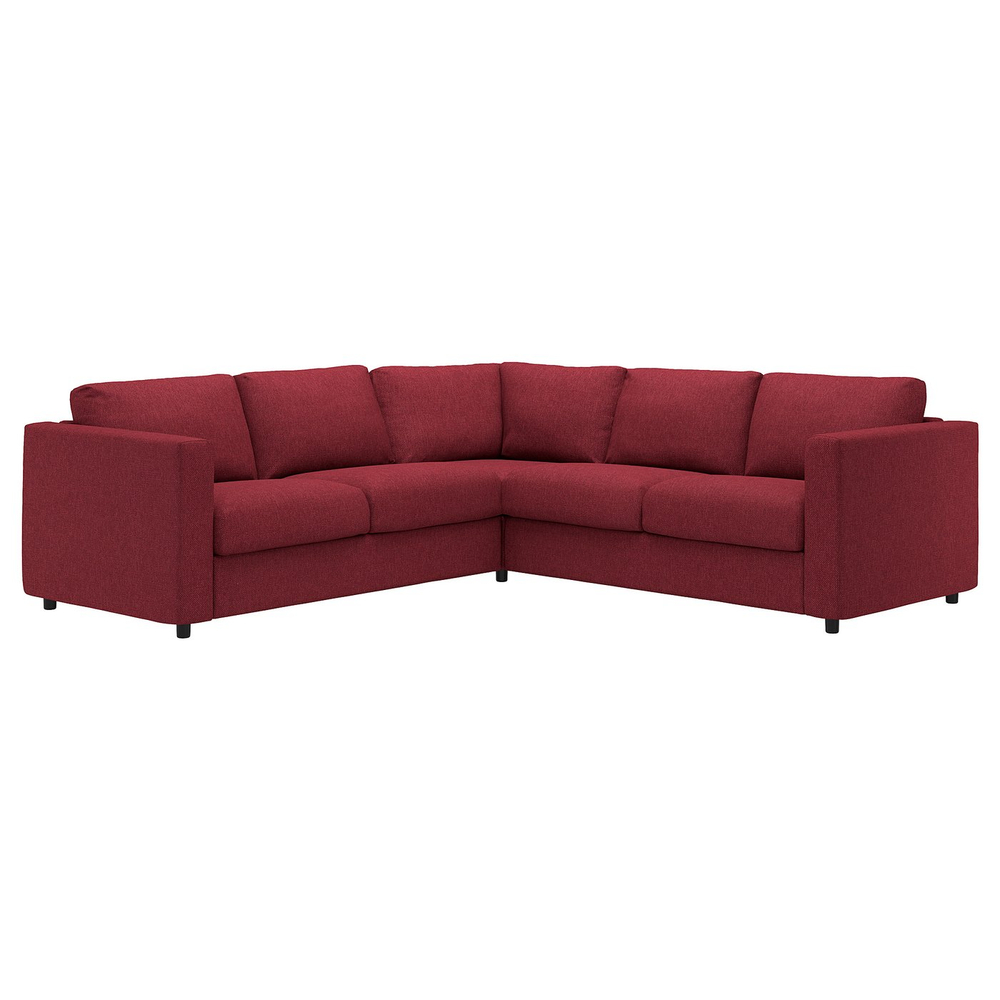 IKEA VIMLE  (ИКЕА ВИМЛЕ)  -  Чехол на угловой диван 4-местный - Lejde красно-коричневый