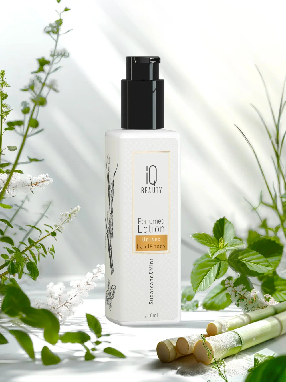 Парфюмированный лосьон для рук и тела IQ Beauty Сахарный тростник и Мята Sugarcane&Mint, 250 мл