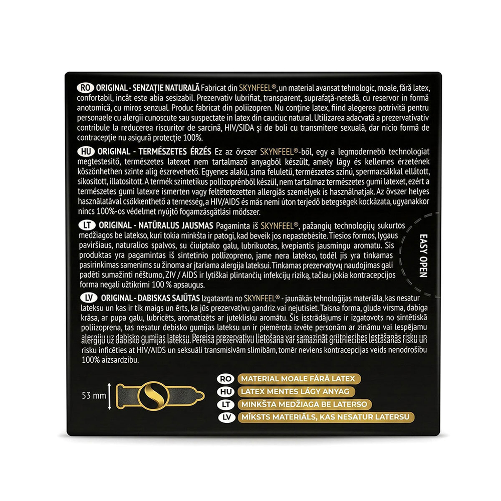 Презервативы безлатексные SKYN Original Классические, 3 шт