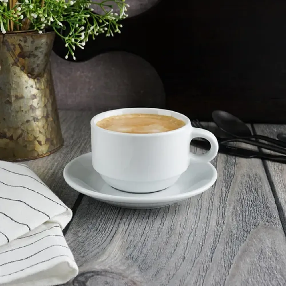 Чайная пара 240 мл белая d 9,2 см h6,3 см фарфор Glory Eco Stackable P.L. Proff Cuisine [6]
