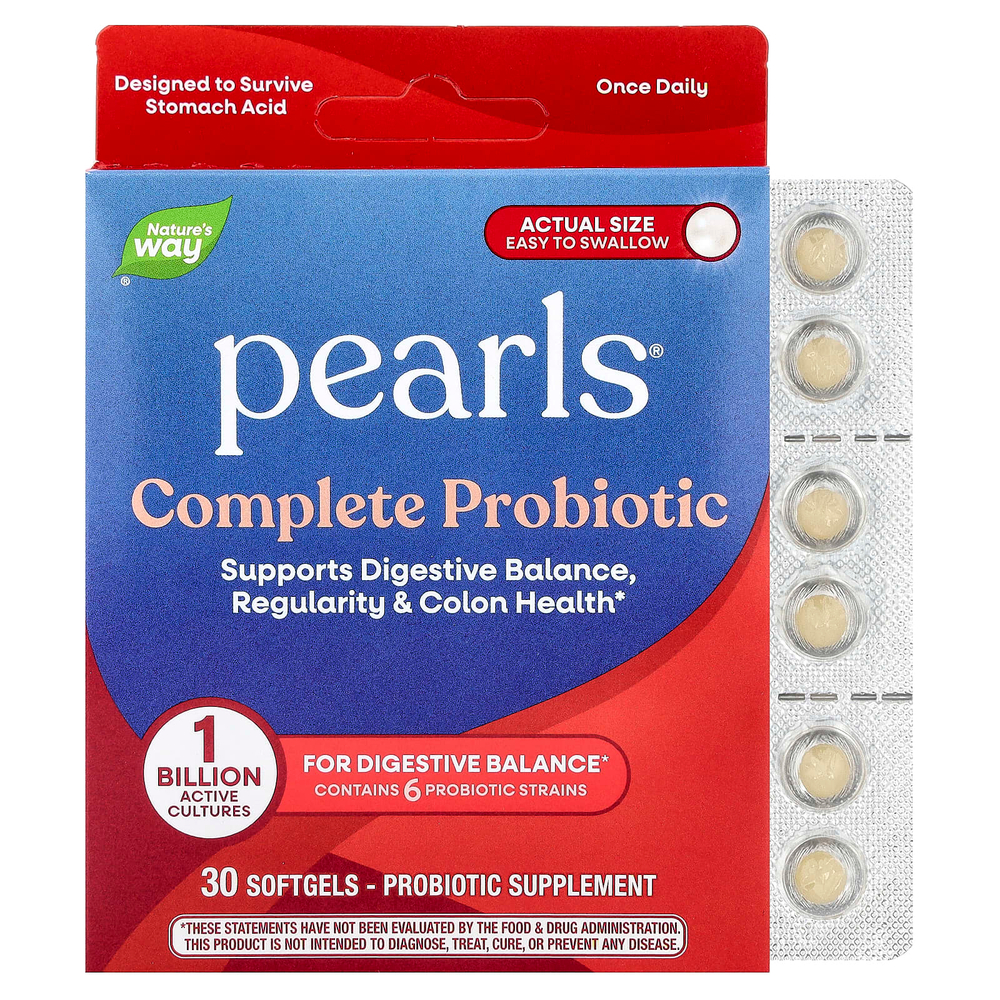 Nature's Way, Pearls®, комплекс пробиотиков, 1 млрд КОЕ, 30 капсул