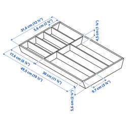 IKEA UPPDATERA  (ИКЕА УППДАТЕРА)  -  Лоток для приборов - светлый бамбук 32x50 см