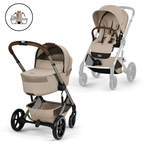 Детская коляска Cybex Balios S Lux TPE 2 в 1 Almond Beige