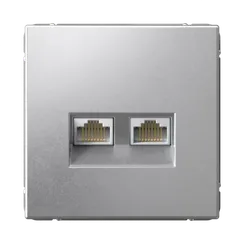 Розетка компьютерная RJ45 + RJ45, кат. Systeme Electric ArtGallery Алюминий GAL000388