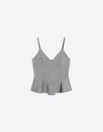 Женский топ с баской из ткани scuba - BERSHKA