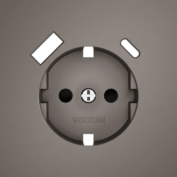 Накладка для розетки с USB A+C с заземлением и защитными шторками Voltum S70 Капучино VLS001014
